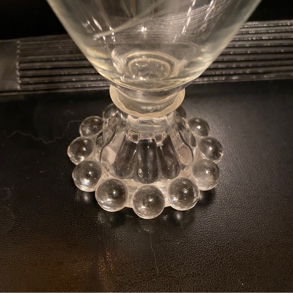 Set of 6 Vintage 1950’s/60’s Anchor Hocking ‘Boopie’ 4oz Goblets Floral Etching - Picture 3 of 5